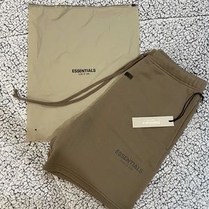 FOG ESSENTIALS NEW Taupe Sweatshorts in Small